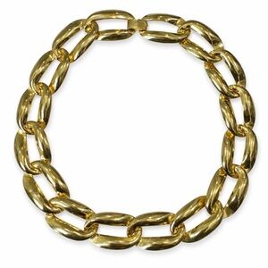 Bold Gold Tone Chunky Chain Necklace – 16” Statement Link